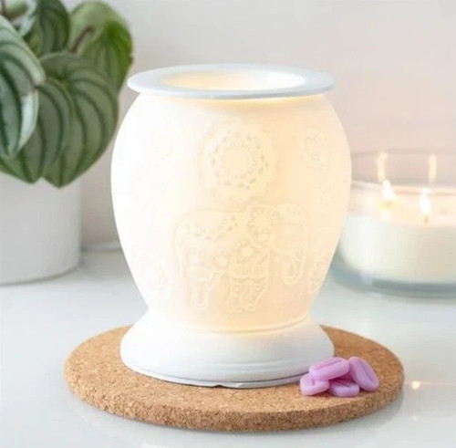 Elephant white ceramic - elephant,