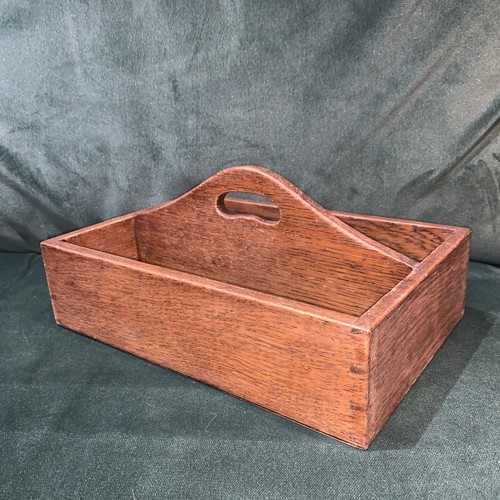 Antique oak cutlery tray - antique,