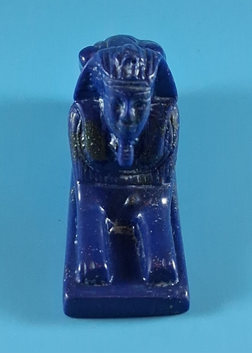 Blue egyptian sphinx figurine - sphinx,