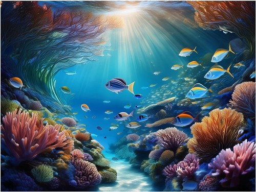 Tile mural coral fish - mural, sea