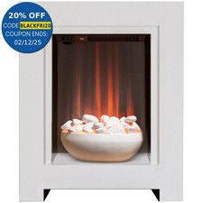 Adam Monet White Electric Fire Fireplace Surround Wood Heater Flame Effect Suite