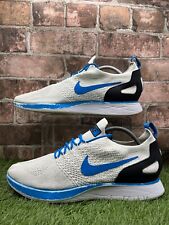 Nike Air Zoom Mariah Flyknit Racer Trainers Men UK 10.5 White Blue Running Shoes