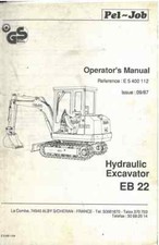 Pel-Job Excavator EB22 Operators Manual - EB 22 with Parts List