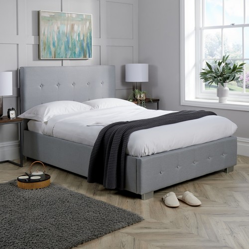 Grey fabric ottoman - grey, storage