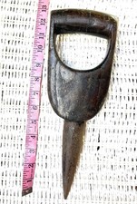 ANTIQUE WOODEN GARDEN DIBBER & METAL SPIKE PLANT SEEDS BULBS PLANTS GARDENALIA