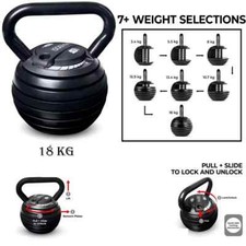 Adjustable Kettlebell Weight Set Exercise Home Gym Fitness Workout 18Kg