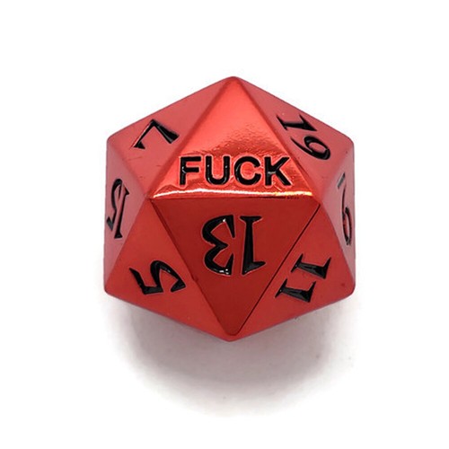 Metal d20 dice - metal, f***