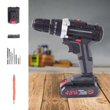 220V Portable Cordless Drill Wrench Electric Screwdriver w/ 2 Battery & Charger!