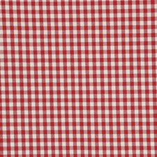 Gingham Check Red Fabric Woven