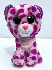 RARE TY BEANIE BOOS - GLAMOUR THE PINK LEOPARD 6" PLUSH TOY. 2015 RETIRED