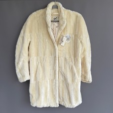 NEW Vintage Isabella's Journey faux fur coat - cream - fancy - holiday -size S/M