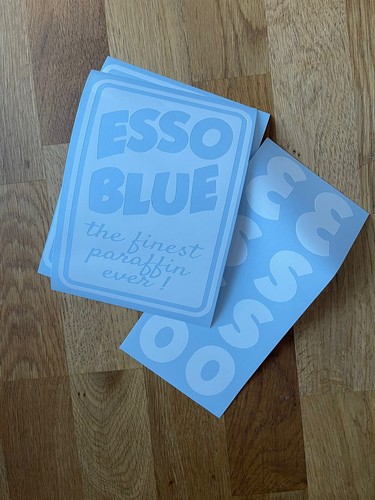 Esso blue paraffin sticker - paraffin,