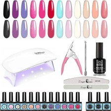 FINGER QUEEN Gel Nail Polish Kit Nail Polish Starter Kit with Nail Dryer Manucu