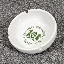 Vintage INTER-CONTINENTAL Hotel Zagreb Yugoslavia - Ashtray Round Ceramic - Rare