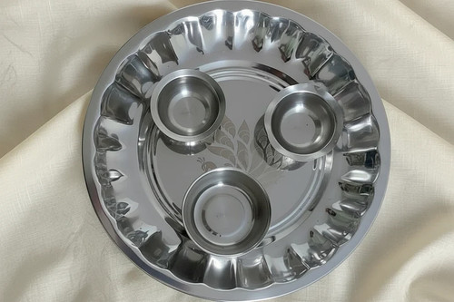 Silver plated pooja - silver,