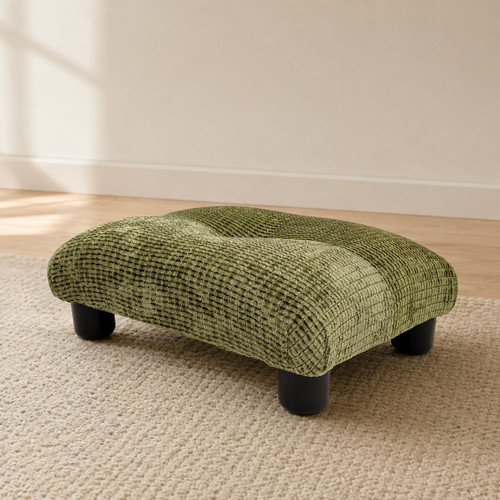 Handmade low footstool olive - footstool,