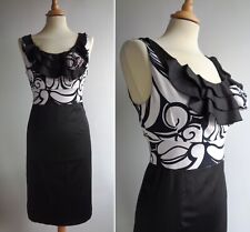 PERUZZI Black White Dress Size 38 UK 10 or small 12 MADE IN ITALY