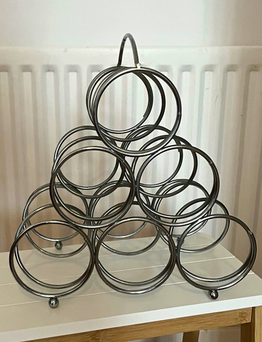 Vintage silver metal tabletop - silver,