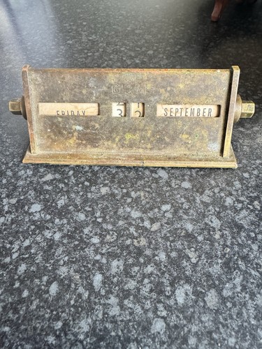 Brass perpetual desk - desk, calendar