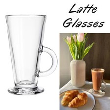 Latte Glasses Cups Mugs Tea Coffe Cappuccino Glass Set of 2-4-6 Glaasware 240ml