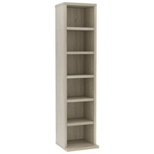 CD Storage Cabinet Engineered Wood Media Storage Organizer Shelf CD Holder Rack