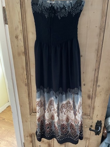 Boho dress midi shirred - dress, 12-14
