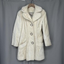 Vintage Graff Californiawear Coat Womens 6 Blonde Faux Fur Commuter 60s USA