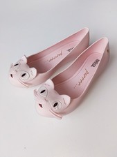 MELISSA Light Pink Cute Cat Face Rubber Flats Shoes, size 4 - VGC