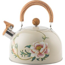 3L Whistling Kettle Teapot Floral Enameled Coffee Pot  Gas Induction Cooker
