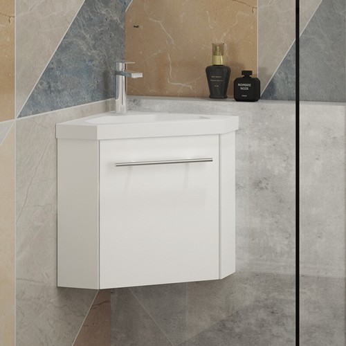 Cloakroom corner vanity unit - corner,