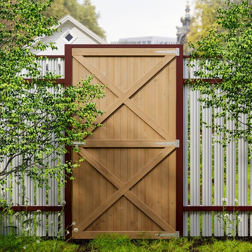 Privacy wooden garden gate - garden,