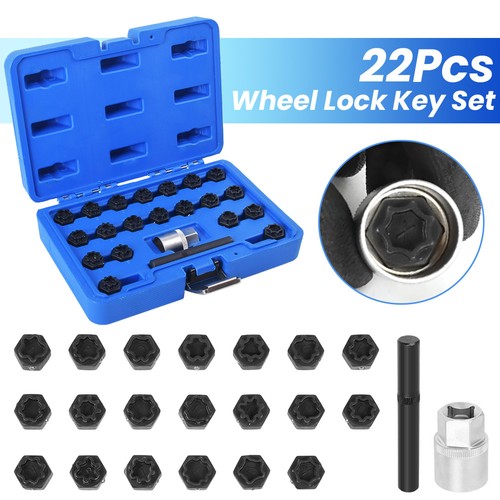 22pc wheel locking key set - locking, for