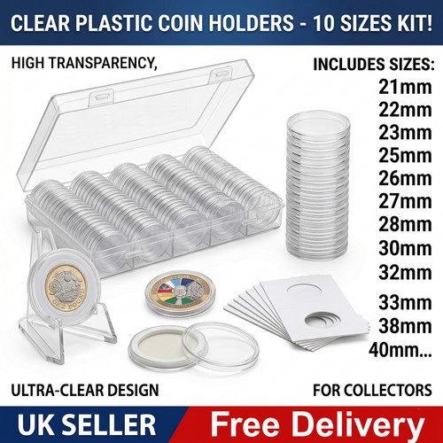 Clear plastic coin holders - clear,