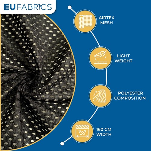 Airtex mesh fabric - mesh, black