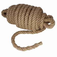 28mm Thick Natural Jute Hessian Rope Cord Braided Twisted Decking Boating Garden