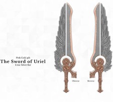 2025 South Korea Angel Sword of the St. Uriel 2.5 oz Silver Rose Gilded Bar