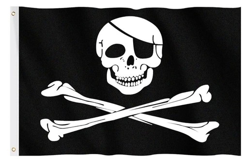 Pirate flag hand held with - pirate,