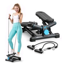MERACH Mini Stepper Exercise Equipment with Resistance Bands for Full Body Home