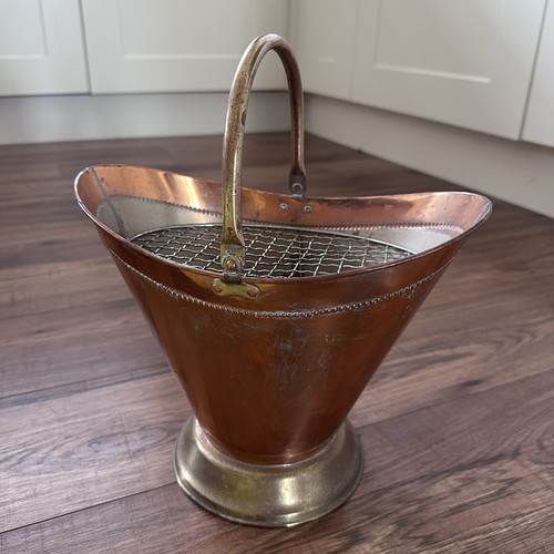 Vintage copper coal scuttle - copper,