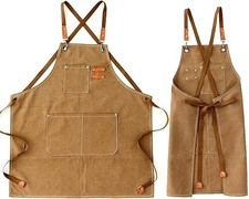 Canvas Cross Back Heavy Duty Work Tool Apron, Carpenter Apron, Woodworking Ap...