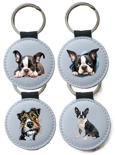 Boston terrier keyring - terrier,