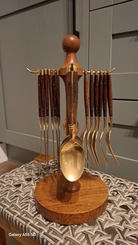 Vintage rosewood and brass - rosewood,