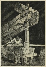 Roland Batchelor (1889-1990) - Signed Etching - The Wire Press 1935