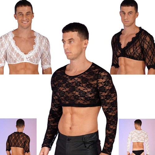 Men mesh sheer undershirt - men's,