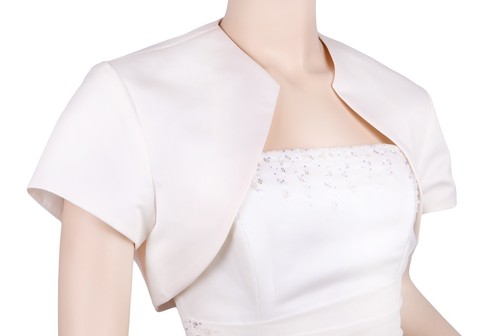 Ivory satin wedding - wedding/prom, shrug