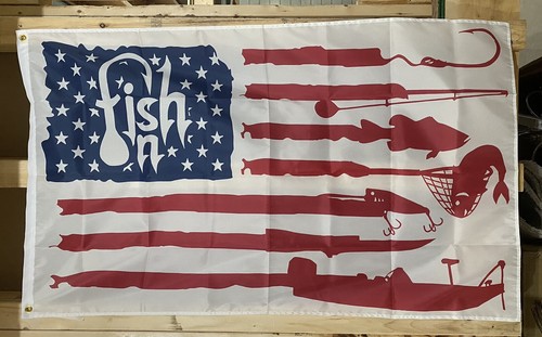 Fishing flag free ship walleye - flag,