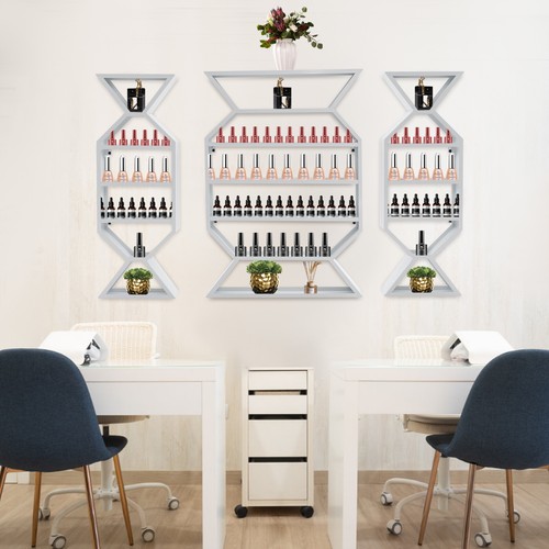 3pcs nail polish display - display, white