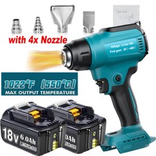 Hot Air Gun Electric Cordless Heat Gun w/ 4 Nozzle For Makita 18V Li-ion Battery