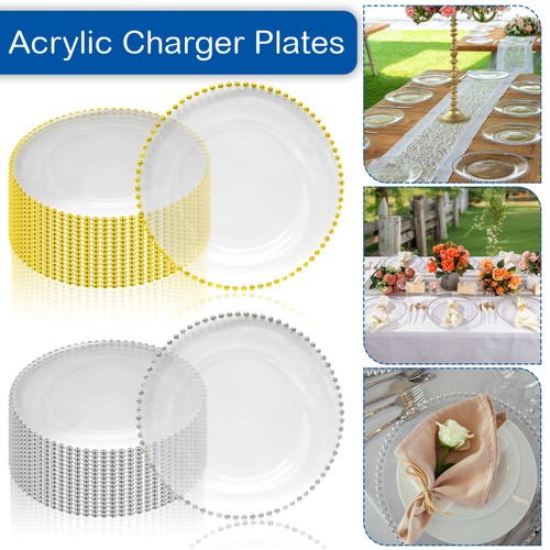 Acrylic charger plates beaded - charger,