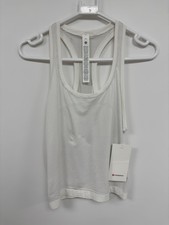 Women's Lululemon White Swiftly Tech Racerback Tank Top 2.0 Waist Length Size 8
